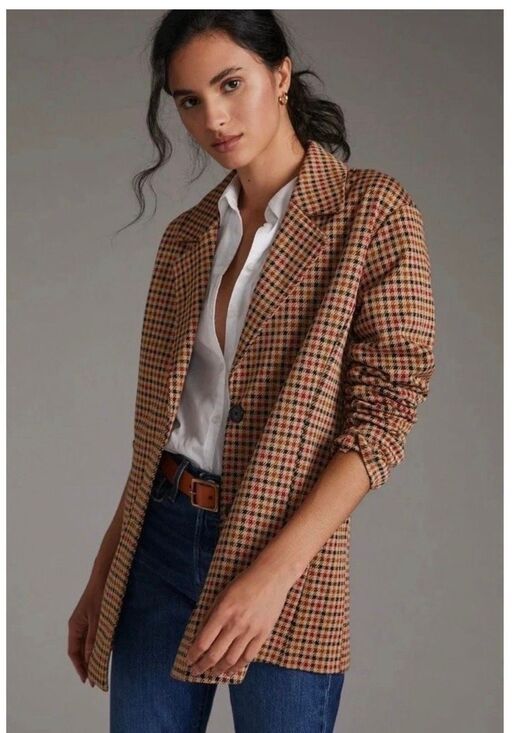 Anthropologie Jackets & Blazers - NWT Anthropologie Avec Les Filles Longline Plaid Blazer Size Small